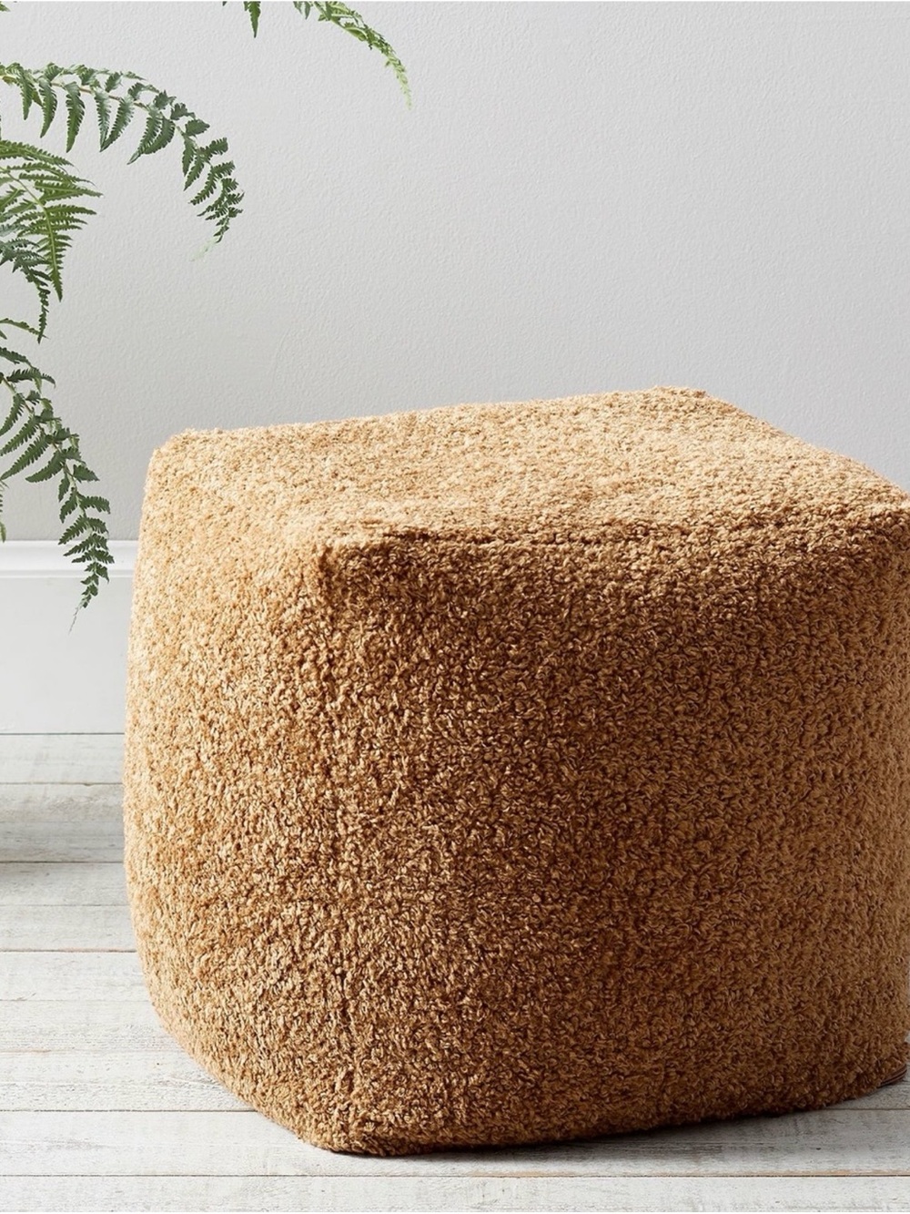 Pottery Barn Faux Fur Pouf Cover tobacco NWT